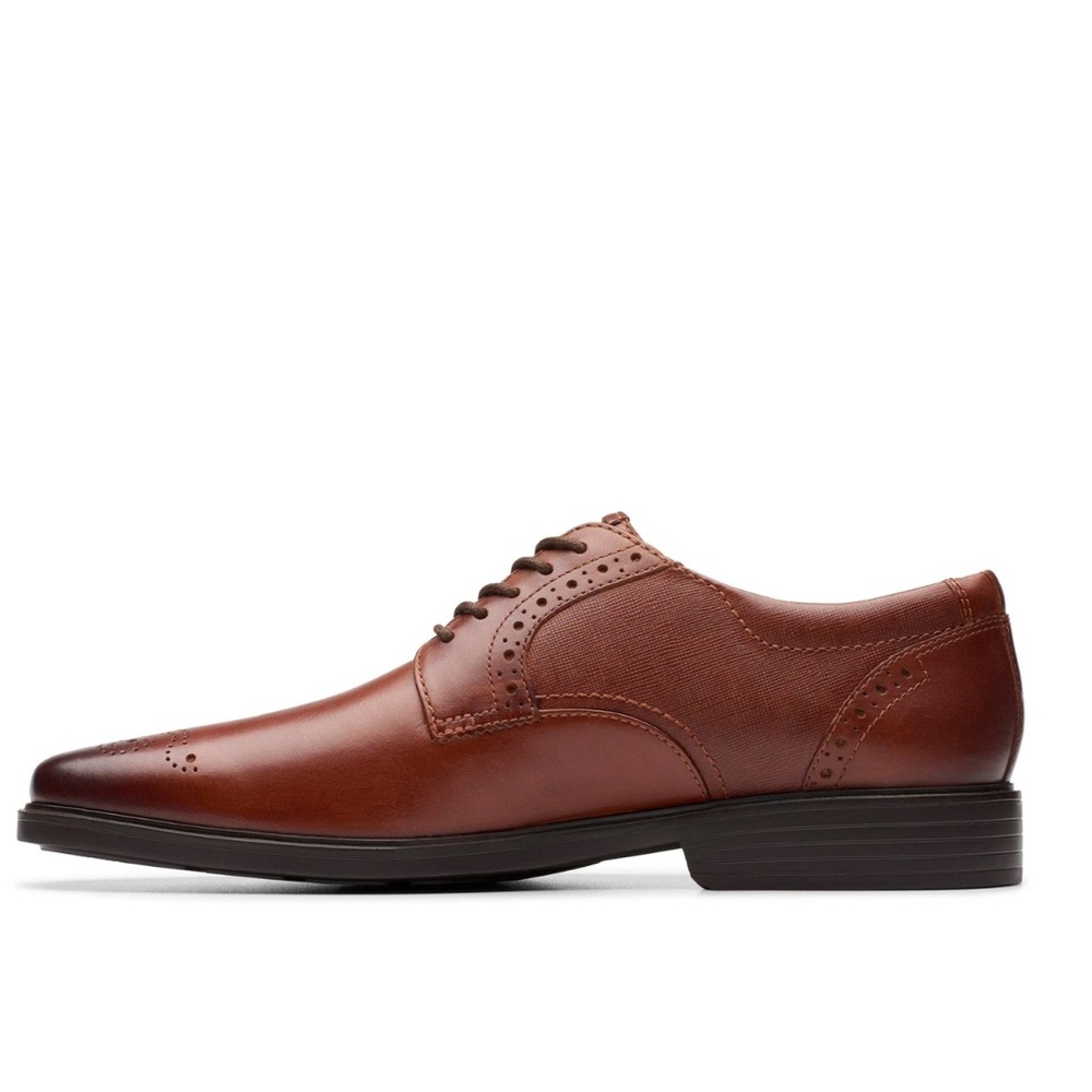 NWT Clarks Men's Collection Clarkslite Tie Slip On Dress Shoes Brown SZ-14M - Picture 4 of 12
